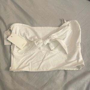Aritzia white daveney crop top